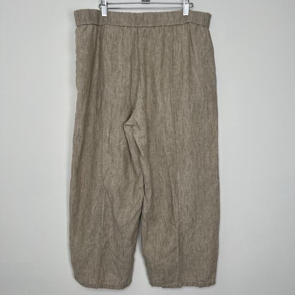 Eileen Fisher Women’s Size L 100% Organic Linen Baggy Wide Leg Lightweight Pants - Picture 7 of 9